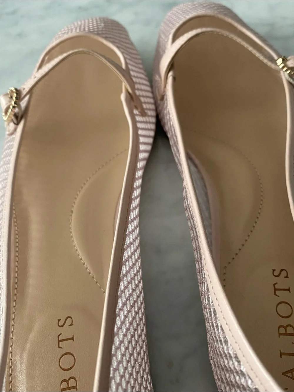 Talbots SLOAN MARY JANE MESH FLATS Blush Pink Ballet Size 8
